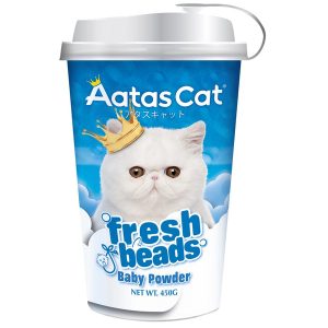 40% OFF': Aatas Cat Litter Deodorising Fresh Beads (Baby Powder) 450g