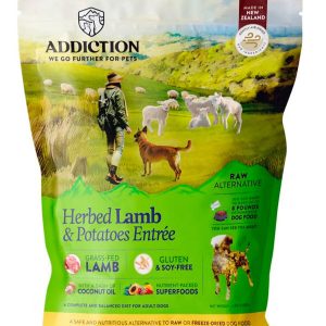 20% OFF: Addiction Herbed Lamb & Potatoes Grain Free Raw Alternative Dog Food 2lb