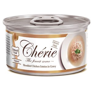 Cherie Shredded Chicken Entrees In Gravy Canned Cat Food 80g
