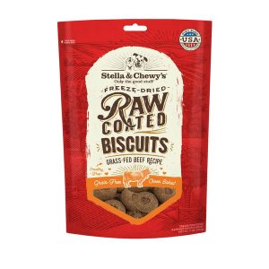 Stella & Chewy's Freeze-Dried Raw Coated Biscuits Beef Grain-Free Dog Treats 9oz