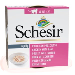 35% OFF (Exp 6May25): Schesir Chicken Fillet with Ham in Jelly Adult Canned Cat Food 85g