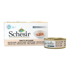 18% OFF: Schesir Tuna with Salmon in Natural Jelly Adult Canned Cat Food Multipack 50g x 6