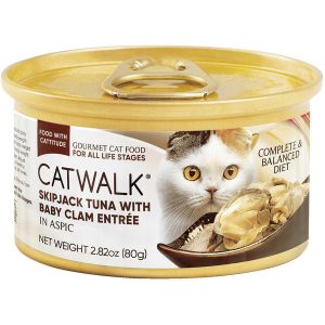 35% OFF (Exp Jun25): Catwalk Skipjack Tuna With Baby Clam Entree In Aspic Canned Cat Food 80g