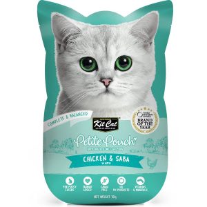 30% OFF: Kit Cat Petite Pouch Chicken & Saba In Aspic Grain-Free Pouch Cat Food 70g x 12