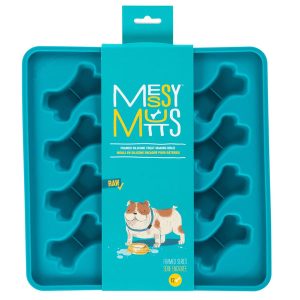 Messy Mutts Framed Silicone Dog Treat Making Mold (12 Bones, Blue)