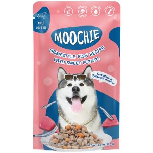 29% OFF: Moochie Homestyle Fish Recipe With Sweet Potato Adult Pouch Dog Food 120g x 12