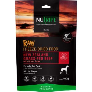 63% OFF (Exp 11May25)': Nutripe Raw NZ Grass-Fed Beef With Green Tripe Grain-Free Freeze-Dried Dog Food 400g