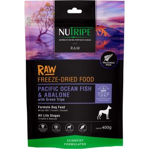 65% OFF (Exp 22May25)': Nutripe Raw Pacific Ocean Fish & Abalone With Green Tripe Grain-Free Freeze-Dried Raw Dog Food 400g