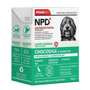 Prime100 NPD Slow Cooked Crocodile & Algae Oil Wet Dog Food 354g