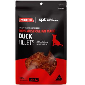 Prime100 Single Protein Duck Fillets Dog Treats 100g