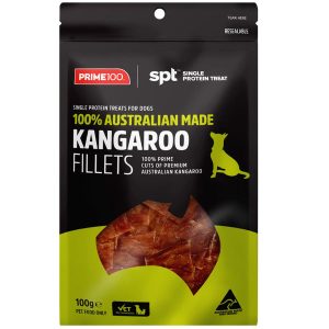 Prime100 Single Protein Kangaroo Fillets Dog Treats 100g