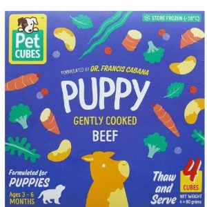 PetCubes Puppy Gently Cooked Beef Grain-Free Frozen Dog Food 2.24kg
