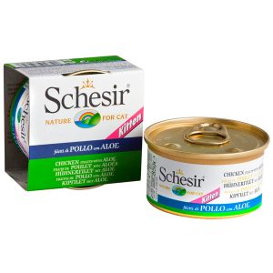 50% OFF (Exp 21Mar25)': Schesir Chicken Fillet With Aloe In Jelly Kitten Canned Cat Food 85g