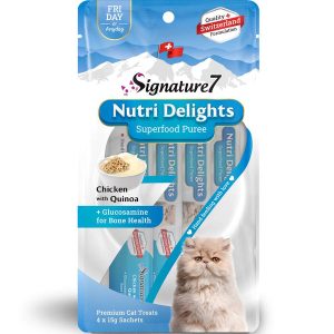 3 FOR $9': Signature7 Nutri Delights Superfood Chicken With Quinoa & Glucosamine (Fri) Puree Cat Treats 60g
