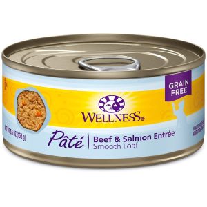 20% OFF (Exp 8Jul25): Wellness Complete Health Beef & Salmon Pate Grain-Free Canned Cat Food 5.5oz